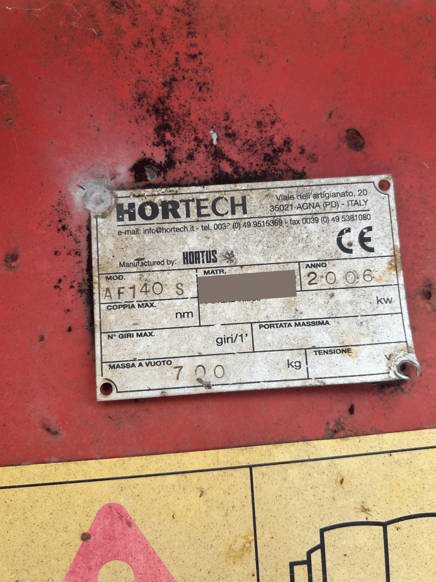 
								Macchina agricola Aiuolatrice Baulatrice Usata HORTECH AF 140 Super – 2006 – Prezzo su richiesta full									