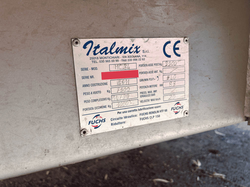 
								Carro miscelatore trainato ITALMIX Dualvis MC 24 Usato – anno 2011 – Prezzo su richiesta full									