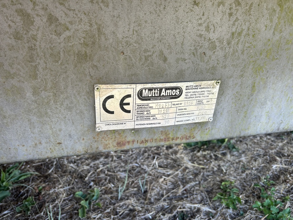 
								Carrellone porta balloni MUTTI AMOS M12 – Rimorchio Agricolo Usato – € 6.500 full									